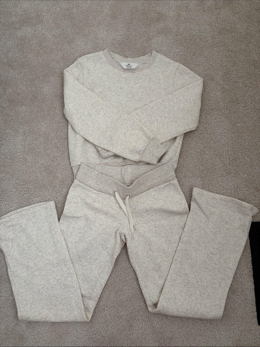 H&M Kids Neutral Heathered Cream lounge Set